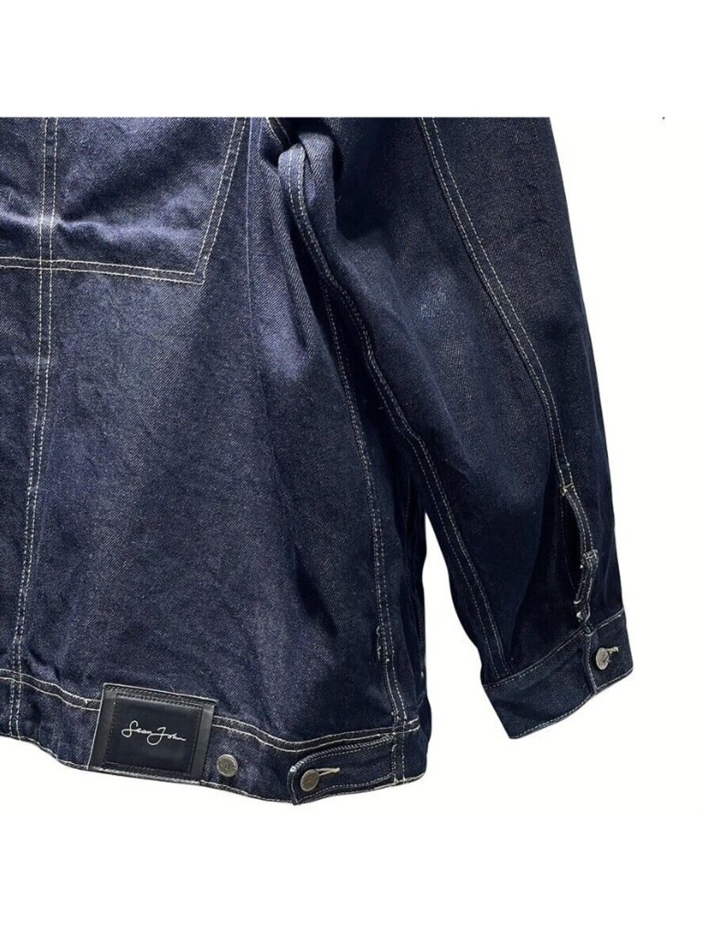 Vintage Sean John Mens XXL Denim Jacket Dark Blue - Picture 8 of 11